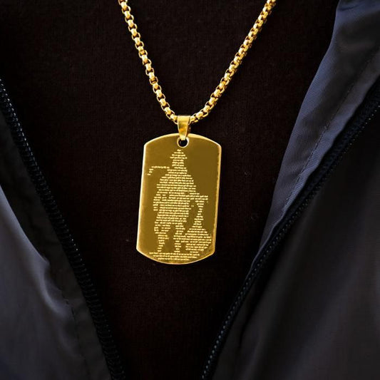 Golden Hanuman Chalisha Pendant with Chain